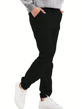 Women Casual Air Layer Long Pants With Drawstring Elastic Waistband And Ankle Cuff, Loose Comfort Trousers With Pockets, Autumn/Winter